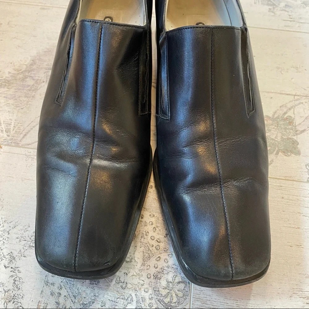Men’s Ecco Black Leather Slip On Dress Shoes